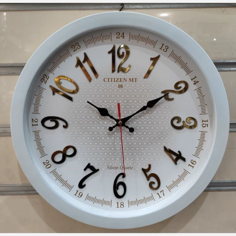 ساعت دیواری آرام گرد با رنگ بندی سایز 37 کد 8