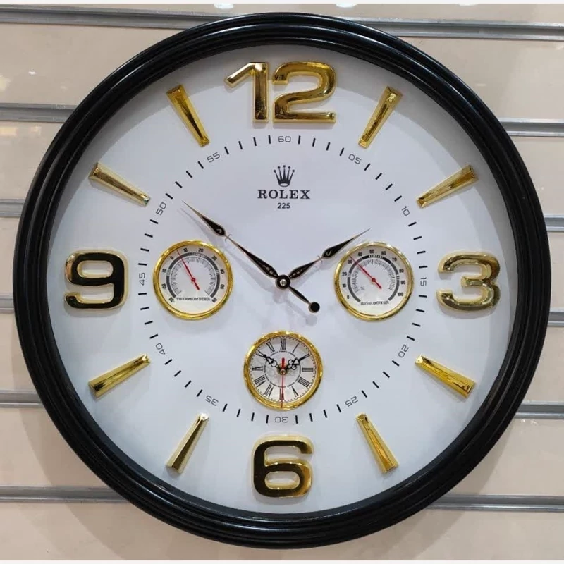 ساعت دیواری سایز 60 دماسنج و رطوبت سنج دار