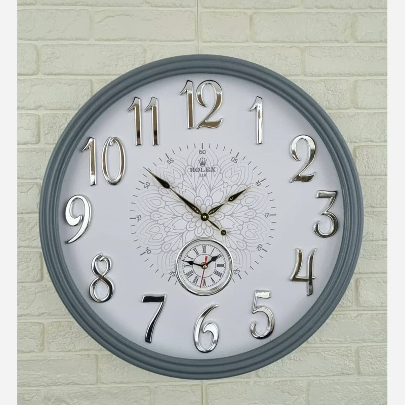 ساعت دیواری 60 سانت دو موتوره بی صدا و آرام گرد