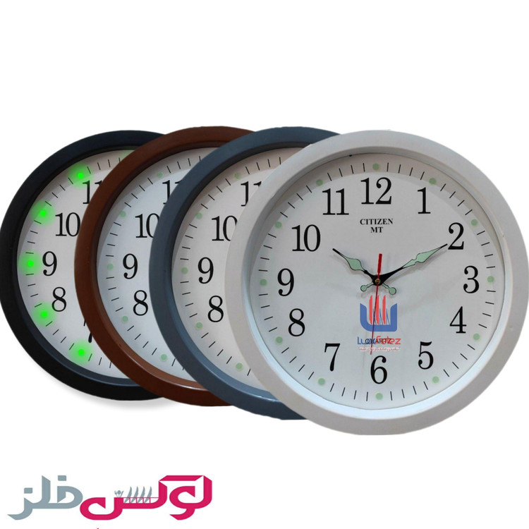 ساعت دیواری شب نما دارای رنگ بندی آرام گرد قطر 37