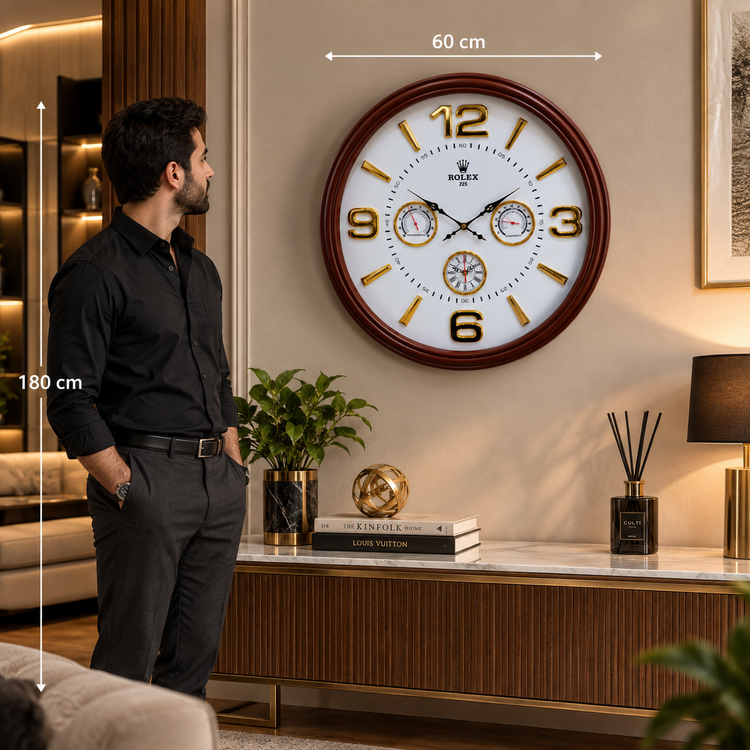 ساعت دیواری 60 سانتی دارای دماسنج و رطوبت سنج